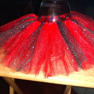 Red and black baby girl tutu
